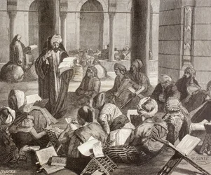 Professor lecturing at the Al-Azhar University, Cairo, in the 19th century, from 